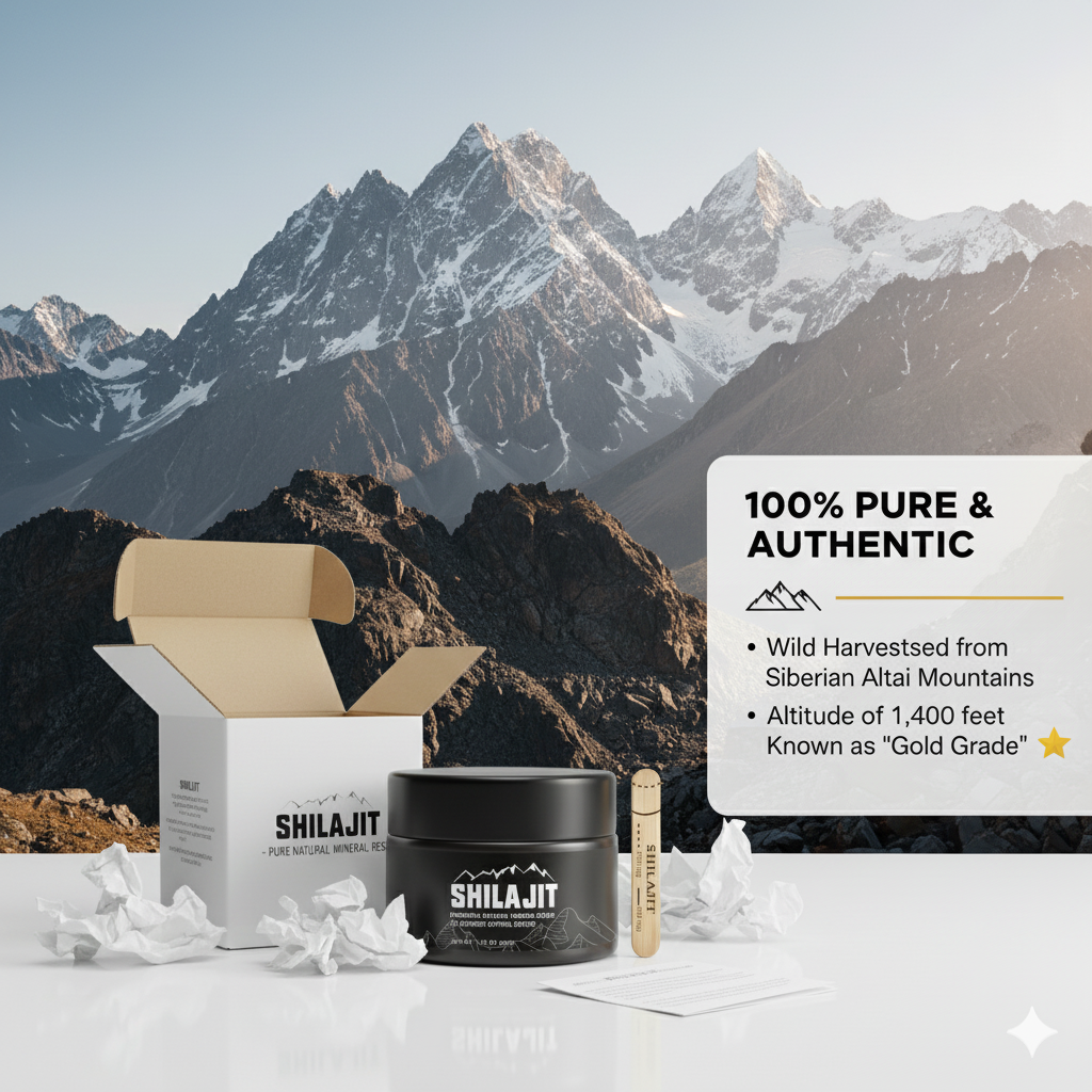 Authentic Himalayan Shilajit Resin – 85+ Trace Minerals & Fulvic Acid